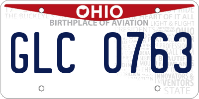 OH license plate GLC0763