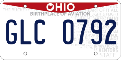 OH license plate GLC0792