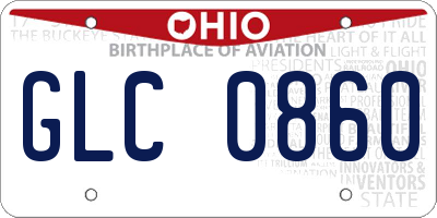 OH license plate GLC0860