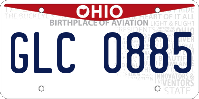 OH license plate GLC0885