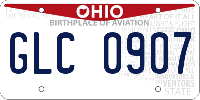 OH license plate GLC0907