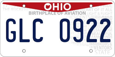 OH license plate GLC0922