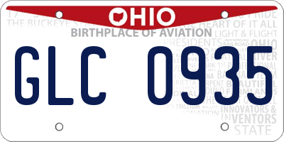 OH license plate GLC0935