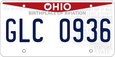 OH license plate GLC0936