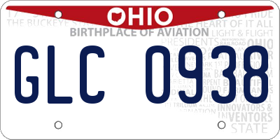OH license plate GLC0938