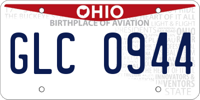 OH license plate GLC0944