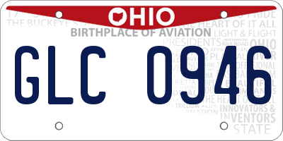 OH license plate GLC0946