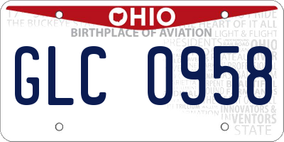 OH license plate GLC0958