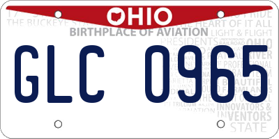 OH license plate GLC0965