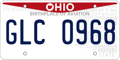 OH license plate GLC0968