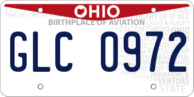 OH license plate GLC0972