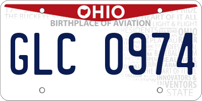 OH license plate GLC0974