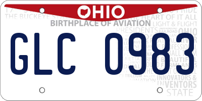 OH license plate GLC0983