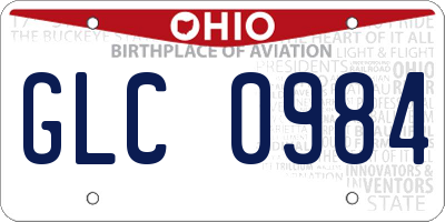OH license plate GLC0984