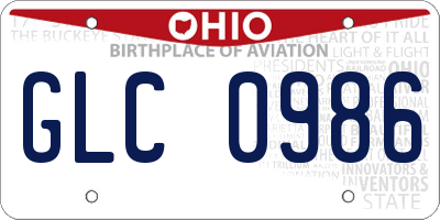 OH license plate GLC0986