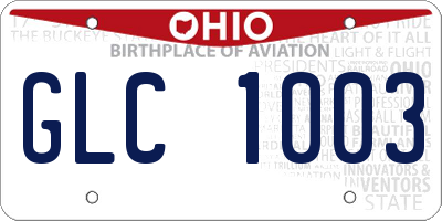 OH license plate GLC1003