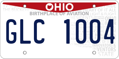 OH license plate GLC1004