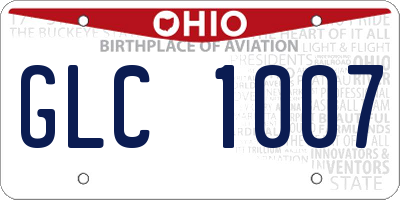 OH license plate GLC1007