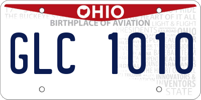OH license plate GLC1010