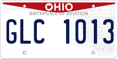 OH license plate GLC1013