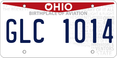 OH license plate GLC1014