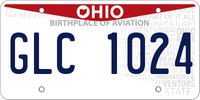 OH license plate GLC1024