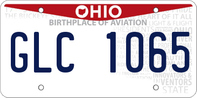 OH license plate GLC1065