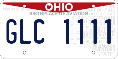 OH license plate GLC1111