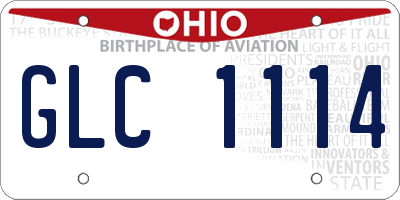 OH license plate GLC1114