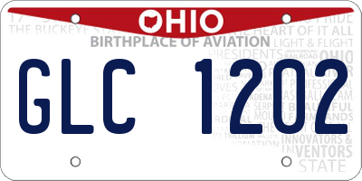 OH license plate GLC1202