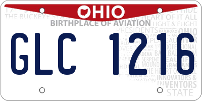 OH license plate GLC1216