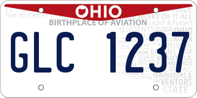 OH license plate GLC1237