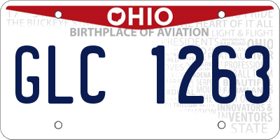 OH license plate GLC1263