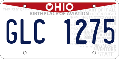 OH license plate GLC1275