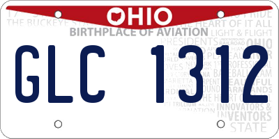 OH license plate GLC1312
