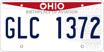 OH license plate GLC1372