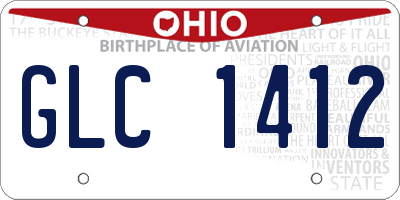 OH license plate GLC1412