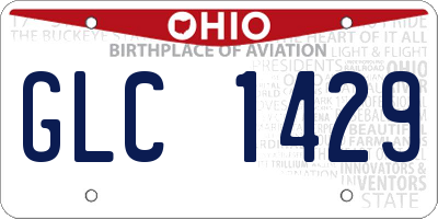 OH license plate GLC1429