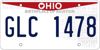 OH license plate GLC1478