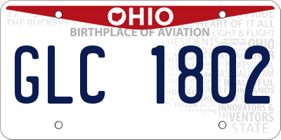 OH license plate GLC1802