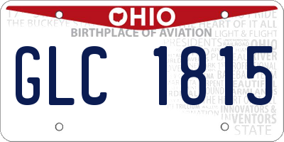 OH license plate GLC1815