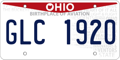 OH license plate GLC1920