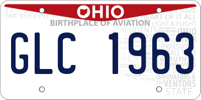 OH license plate GLC1963