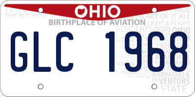 OH license plate GLC1968