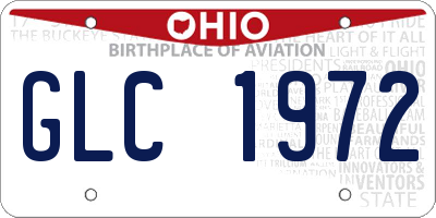OH license plate GLC1972