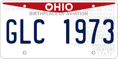 OH license plate GLC1973