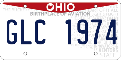 OH license plate GLC1974