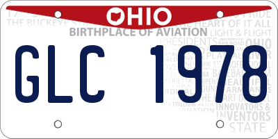 OH license plate GLC1978