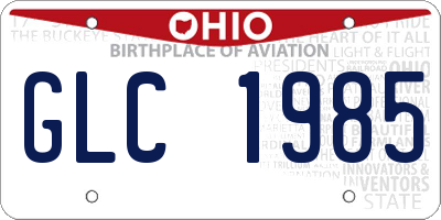 OH license plate GLC1985