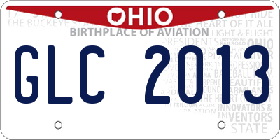 OH license plate GLC2013